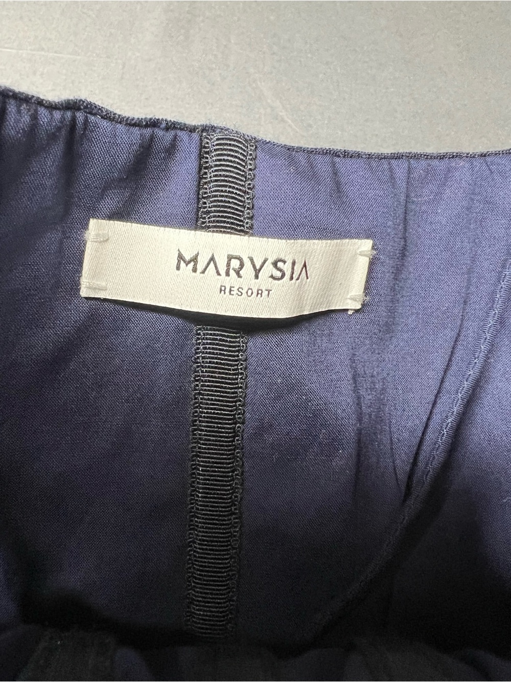 NWT MARYSIA Mongo Strapless Linen Dress Size Medium Indigo | Belted